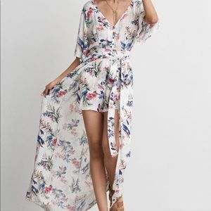 American Eagle High Low Floral Romper